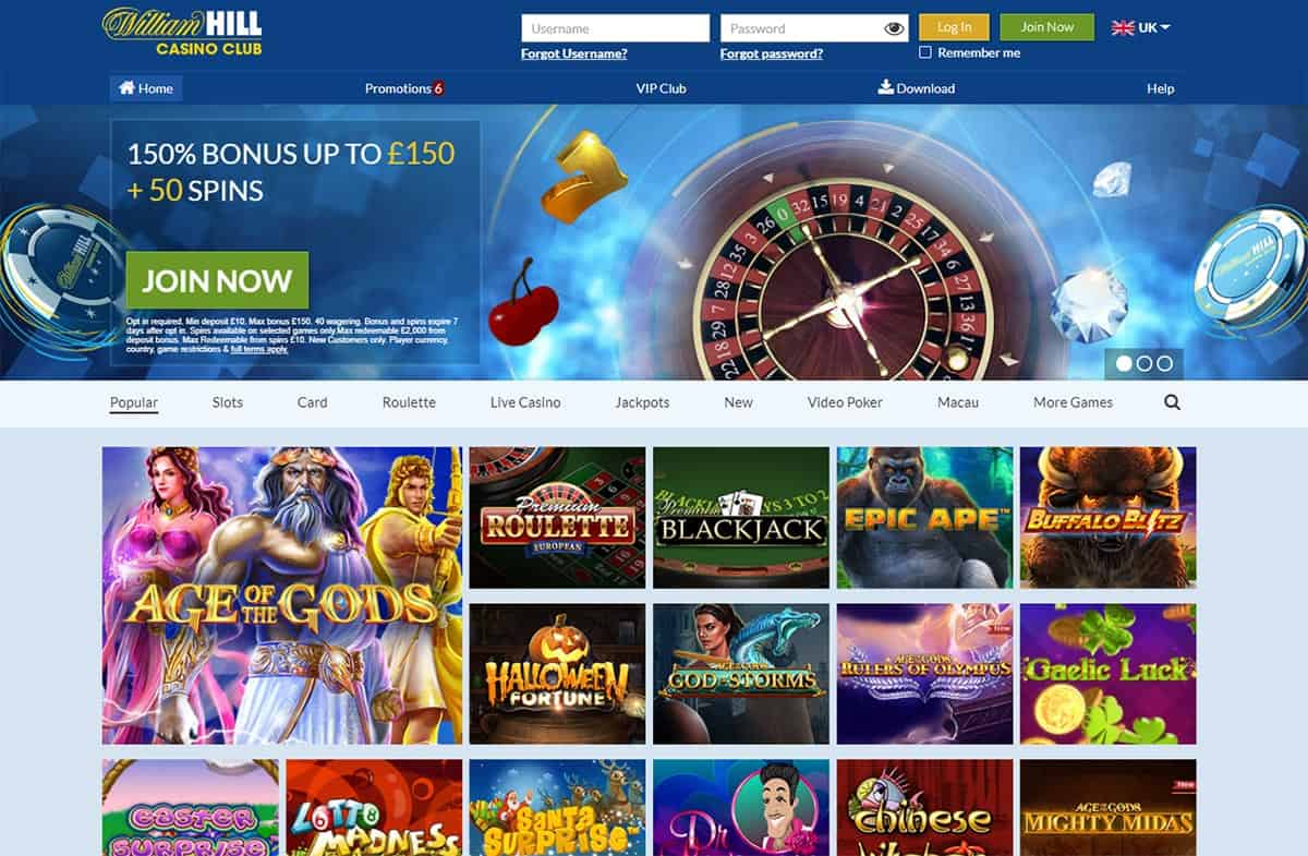 William Hill Casino Club Home Page