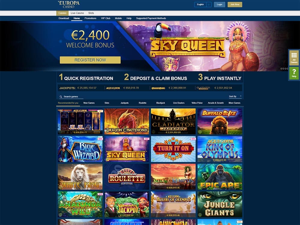 Online Casino Europa Bonuscode