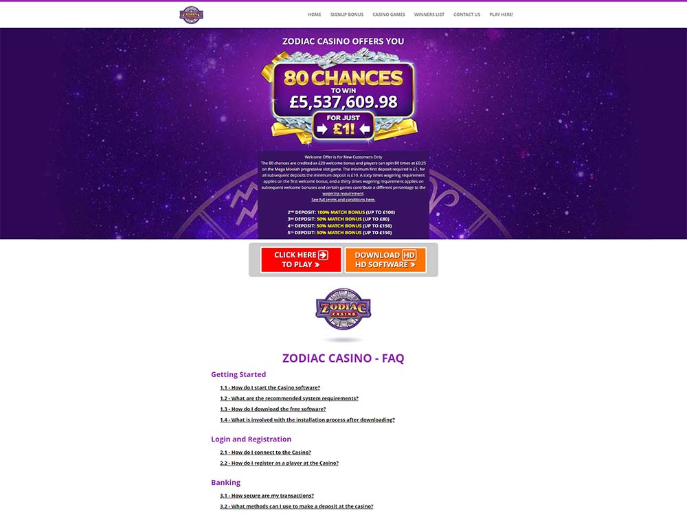 Zodiac Casino FAQ