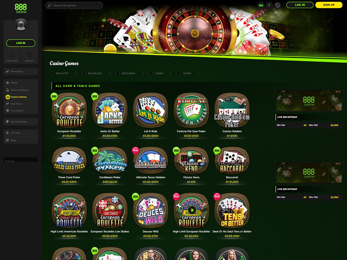 888 Casino Live Games