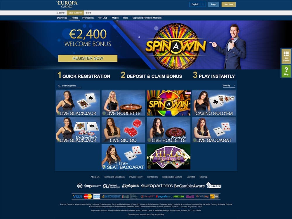 europa casino no deposit bonus codes 2024