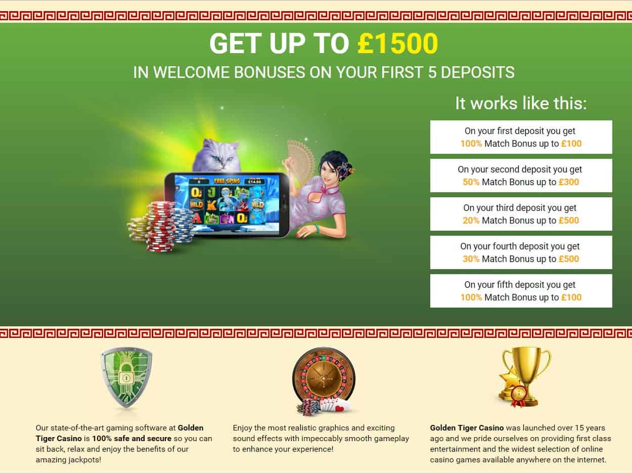 Golden Tiger Casino Home Page