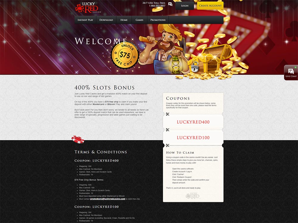 Lucky Red Casino Welcome Offer Details