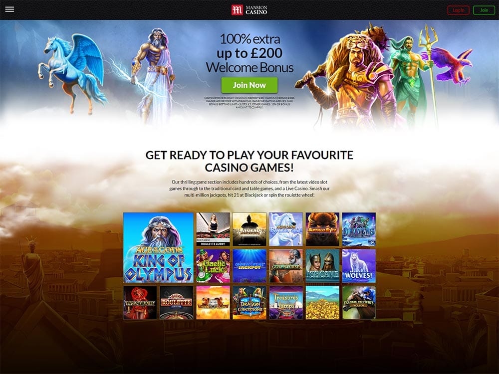 Mansion Casino Home Page