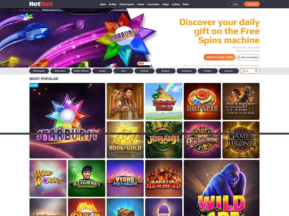 NetBet Casino Home Page