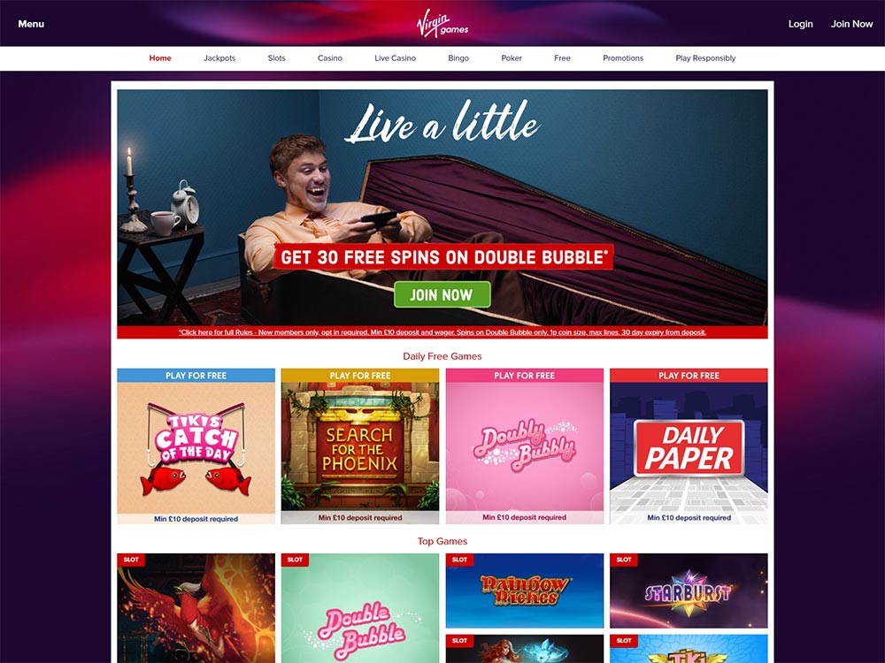 Virgin Games Casino Home Page